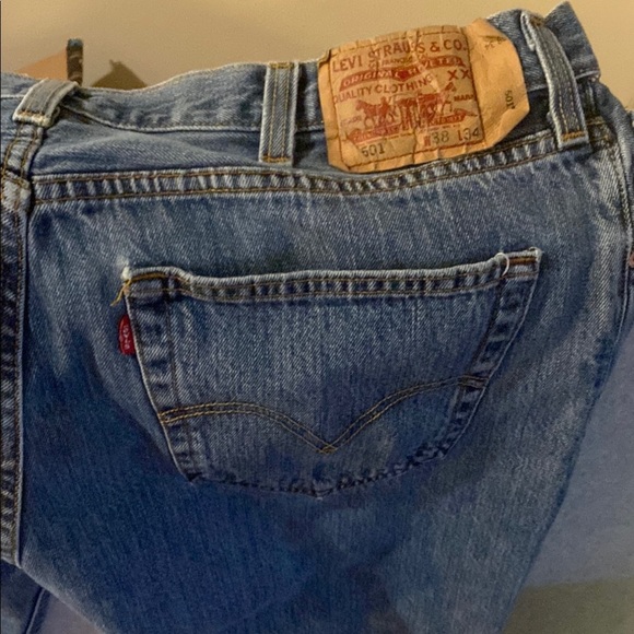 Levi's Classic 501 Relaxed Fit Men's Jeans - Blue - Picture 2 of 4